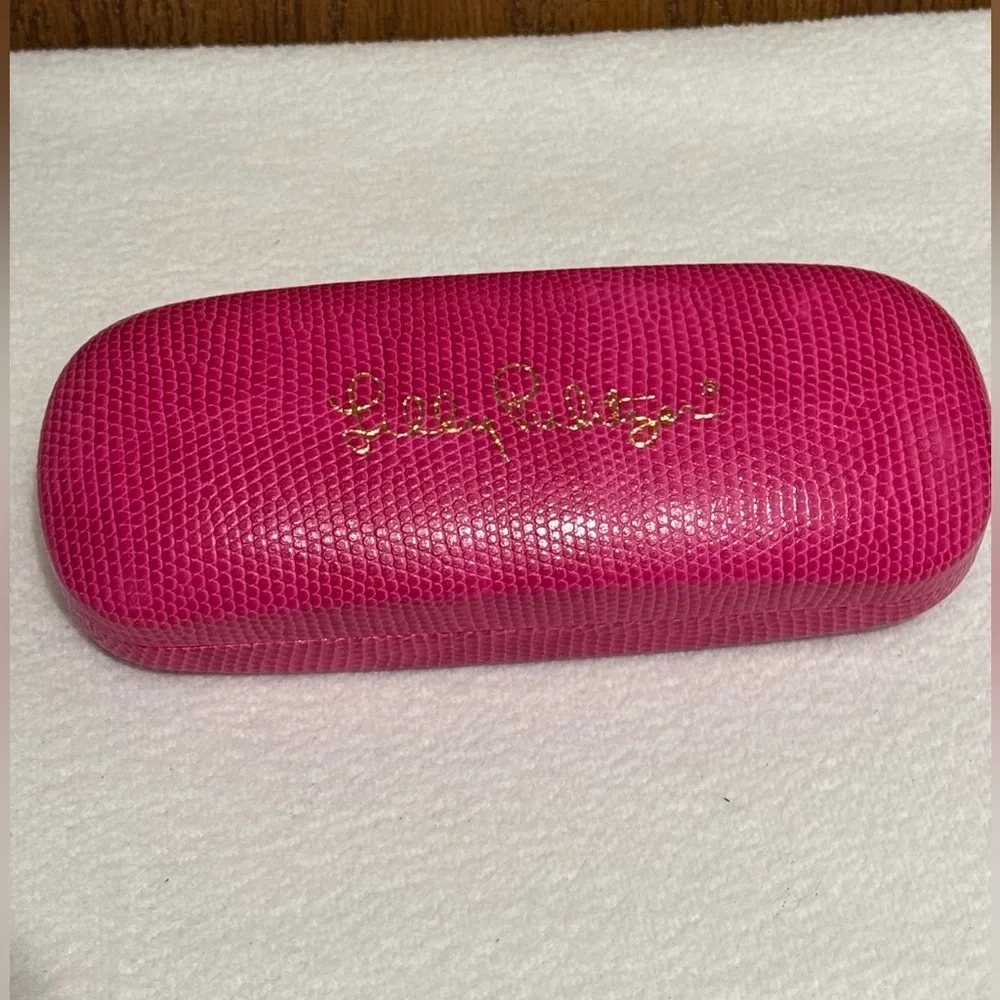 Lilly Pulitzer Pink Print Design Glasses Eyeglasses Sunglasses Case Hard Shell